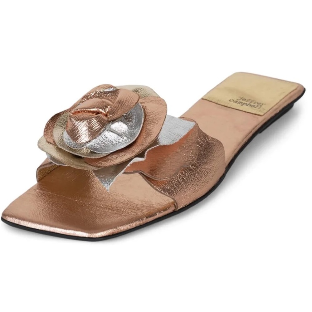 Jeffrey Campbell Metallic Rose and Silver Sandals